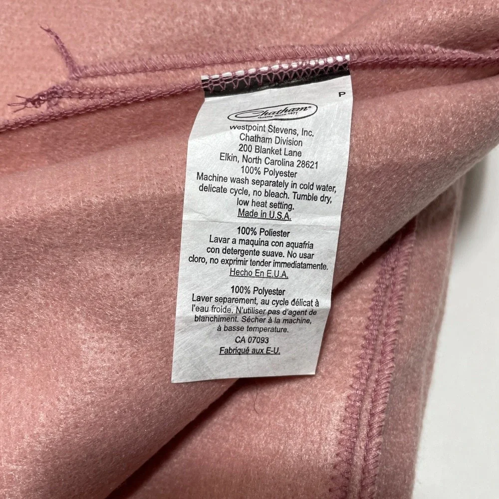 Chatham West Point Steven NEW Polyester Pink Blanket Vintage 70 x 180 approx.